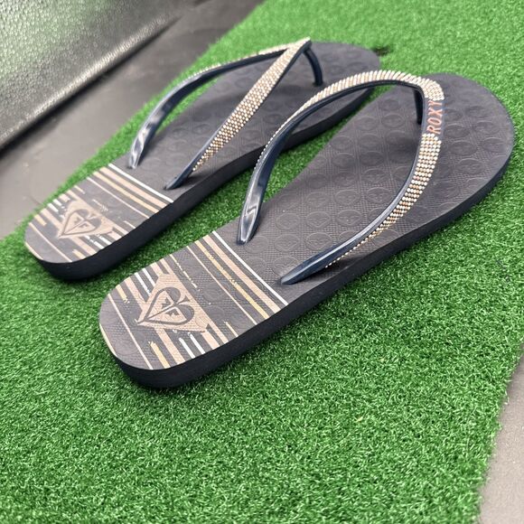 ROXY Women's Flip Flop Sandal Blue Pink Size 9/10 - Picture 4 of 8